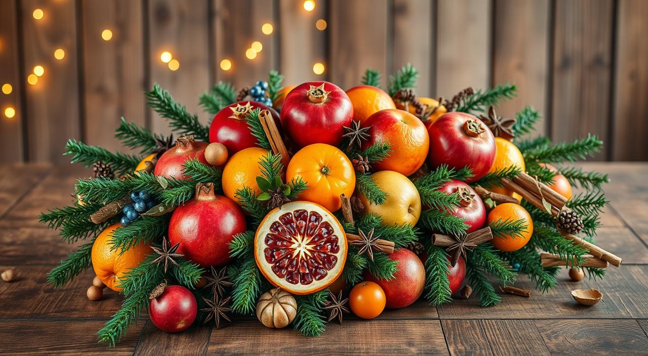 decoracao de frutas pro natal