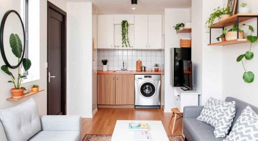 apartamento-compacto-1024x563 Quarto com Cozinha Pequena: Dicas de Decoração