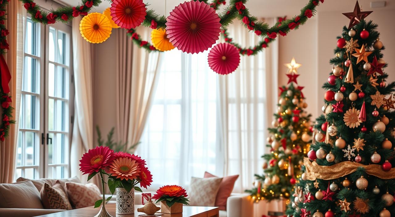 decoração de natal com crepom