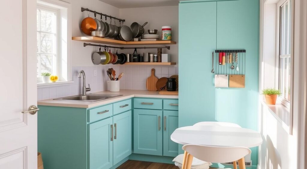 organizacao-da-cozinha-pequena-1024x563 Quarto com Cozinha Pequena: Dicas de Decoração