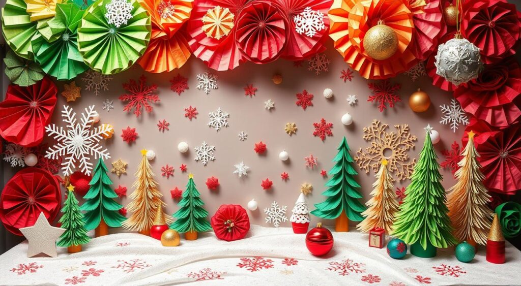 painel-de-papel-crepom-1024x563 Decoração de Natal com Crepom: Dicas Criativas!