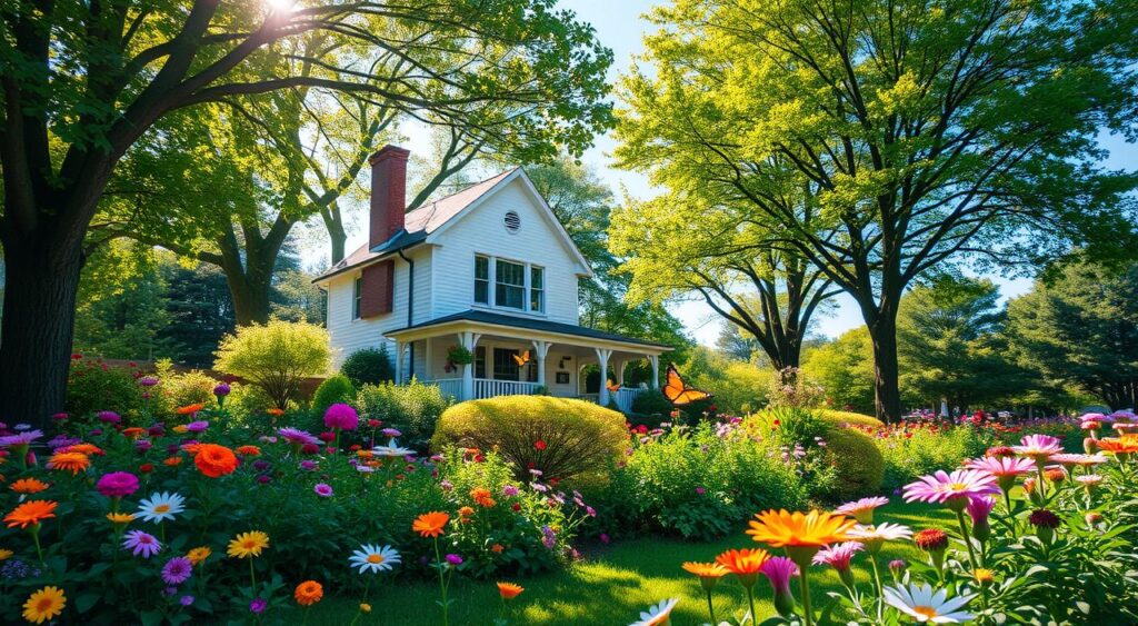 Casa Com Jardim Em Harmonia Com A Natureza