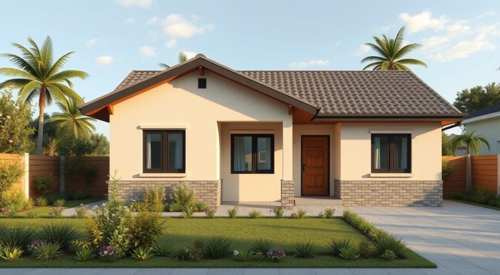 fachadas-de-casas-simples-e-pequenas-1024x563 Fachadas de Casas Populares com Garagem: Lindo e Barato