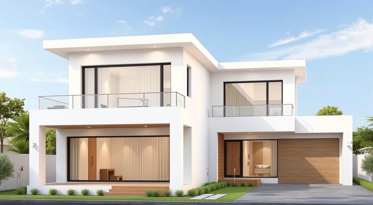 Frente de Casas de Dois Andares Simples e Modernas