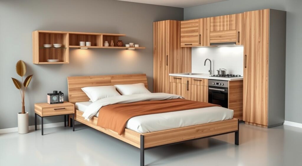 mobilia-compacta-1024x563 10 Dicas de Decoração para Quarto e Cozinha Juntos Pequeno