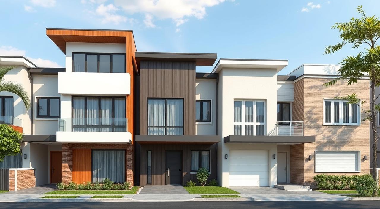 Frente de Casas de Dois Andares Simples e Modernas