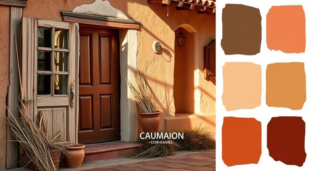 A-rustic-color-palette-for-cozy-houses-bathed-in-warm-natural-light.-Weathered-wood-tones-1024x563 Casas Rústicas Simples: 10 Modelos Charmosos e Aconchegantes