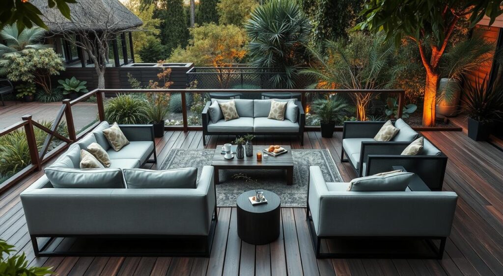 Outdoor-furniture-arrangement-in-a-lush-natural-setting.-A-variety-of-sleek-modern-patio-1024x563 Blog Casa e Jardim na Ventrameli Decor com Dicas Incríveis