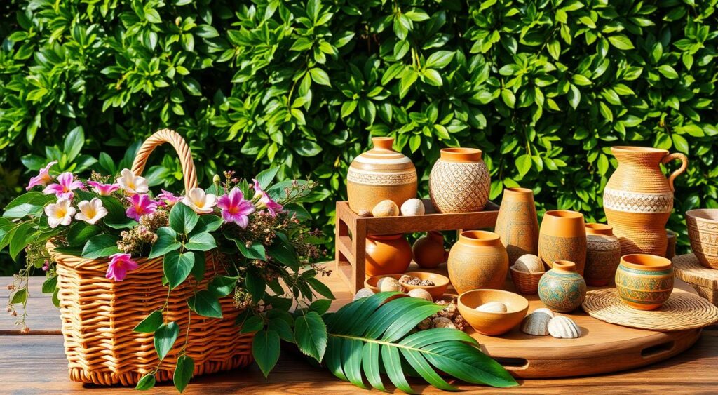 Artesanato-tropical-na-decoracao-1024x563 Estilo Tropical: Surpreenda-se com a decoração desta casa