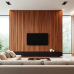 Painel ripado na sala
