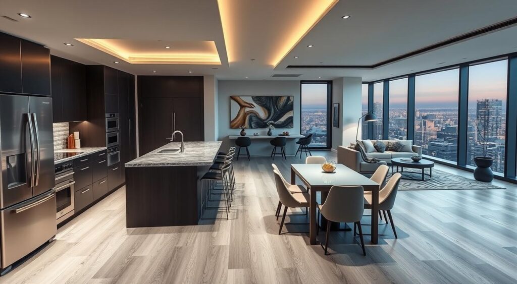 apartamento-moderno-com-espaco-gourmet-1024x563 Como Construir e Decorar Sua Área Gourmet em Apartamento