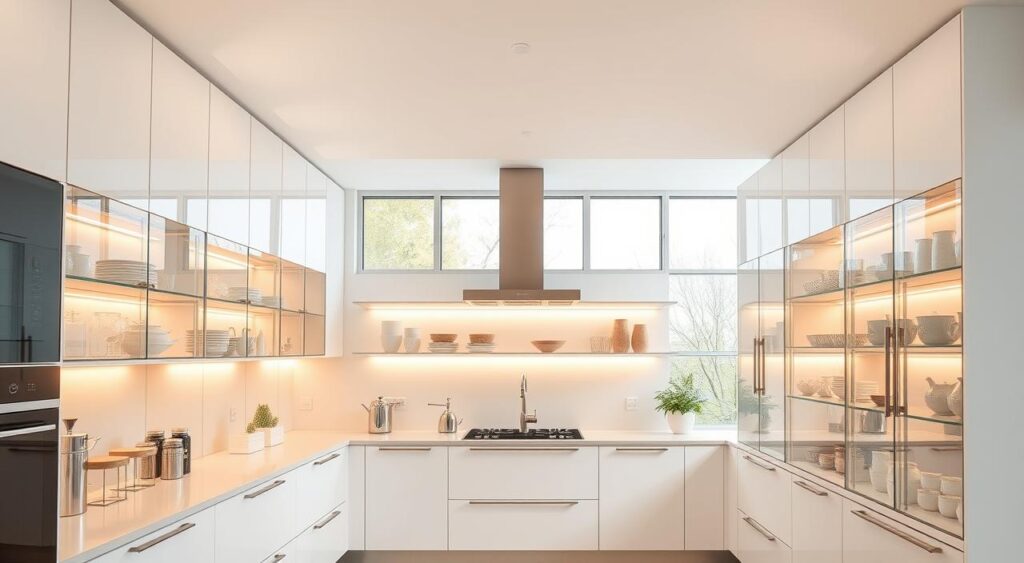 armarios-de-cozinha-com-vidro-1024x563 Armários com Vidro: Dicas Para Escolher o Modelo Ideal
