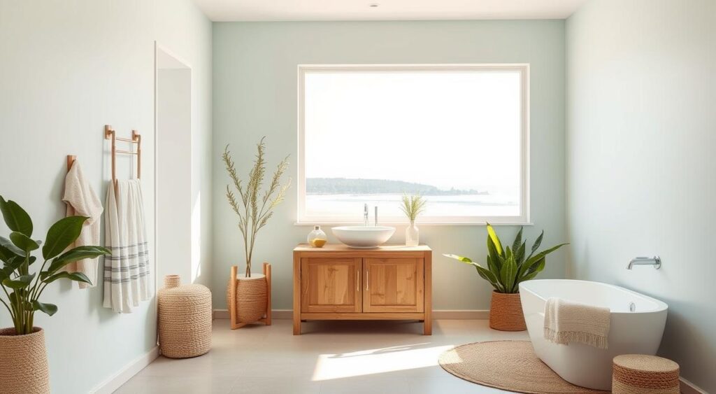 banheiro-decorado-com-estilo-praiano-1024x563 Casa de Praia Como Decorar: 10 Ideias Que Trazem Leveza