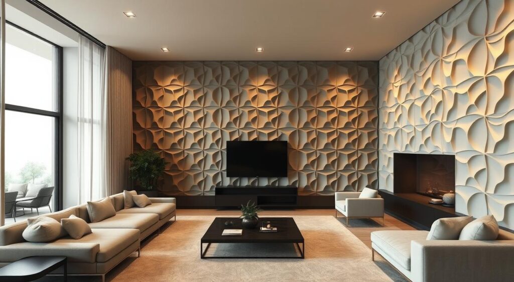 conforto-acustico-com-revestimento-3D-1024x563 Revestimento 3D para paredes: Estilo Moderno