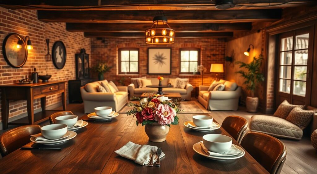 decoracao-aconchegante-na-area-gourmet-1024x563 Área Gourmet com Quarto e Banheiro: 30 Fotos Incríveis