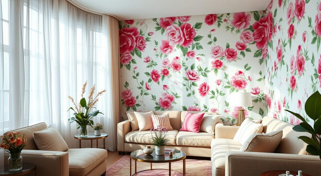 decoracao-com-papel-de-parede-floral-1024x563 Papel de parede floral: uma tendência que vai te surpreender