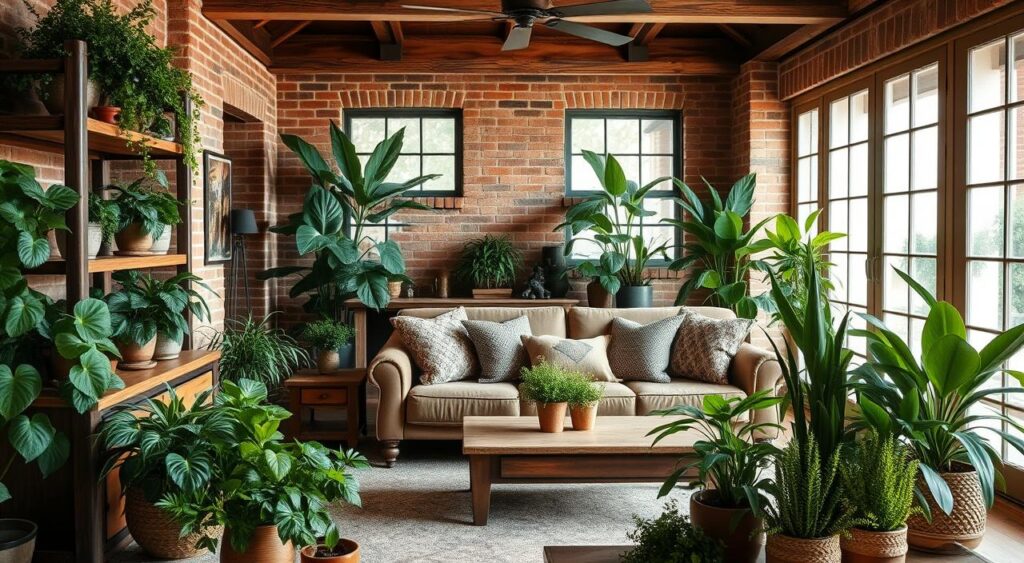 decoracao-com-plantas-1024x563 Decoração para sala rústica deixa o ambiente INCRÍVEL