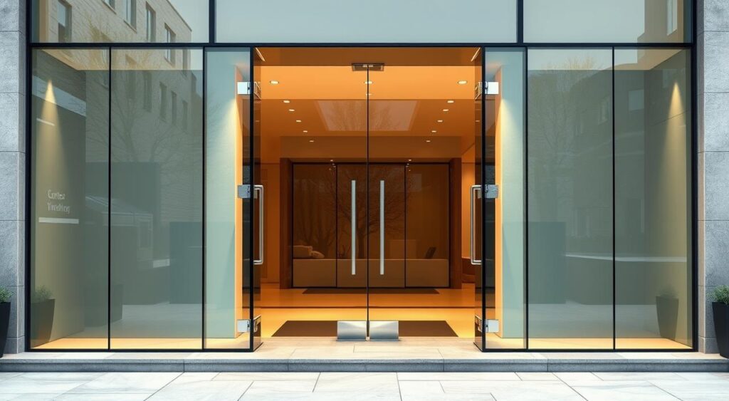 escolher-a-porta-de-vidro-ideal-1024x563 Porta de Vidro para Fachada Residenciais e Comerciais