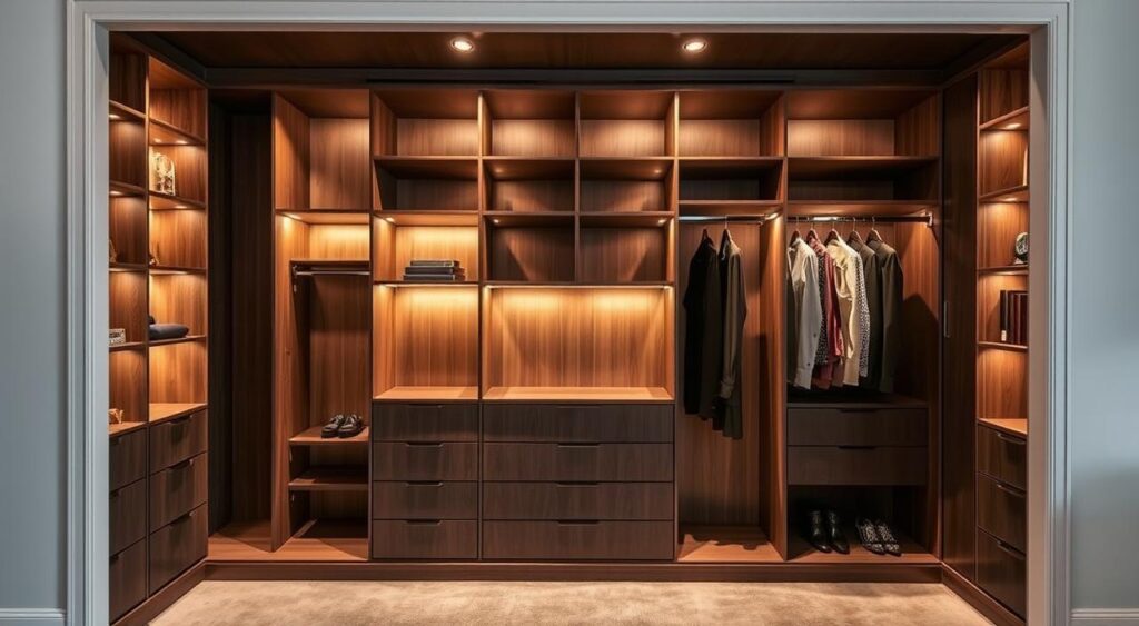 iluminacao-interna-guarda-roupa-embutido-1024x563 Guarda-roupa Embutido: 10 Ideias Que Valem Cada Centímetro