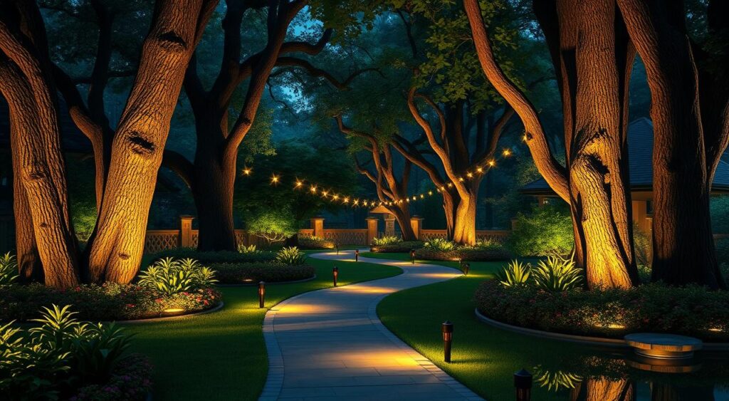 iluminacao-no-paisagismo-1024x563 Paisagismo na Chácara: 20 Ideias e Inspirações Lindas