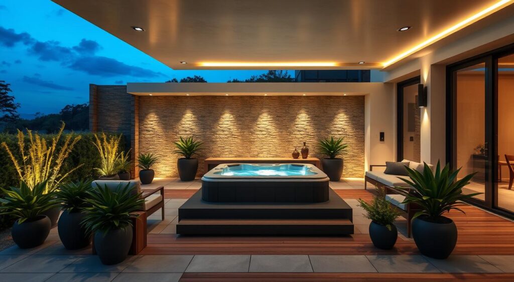 iluminacao-para-area-gourmet-1-1024x563 Área Gourmet com Jacuzzi: Do Churrasco ao Relax em Casa