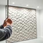 instalação do revestimento de parede 3D