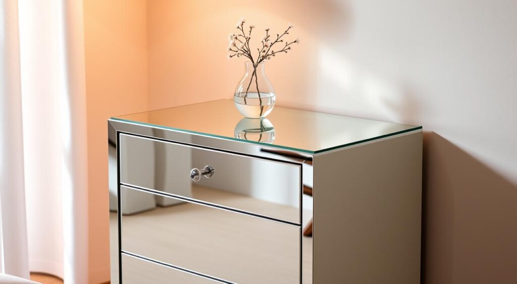 mesa-de-cabeceira-espelhada-2-1024x563 Mesa de Cabeceira Espelhada: Modelos Que Brilham no Quarto