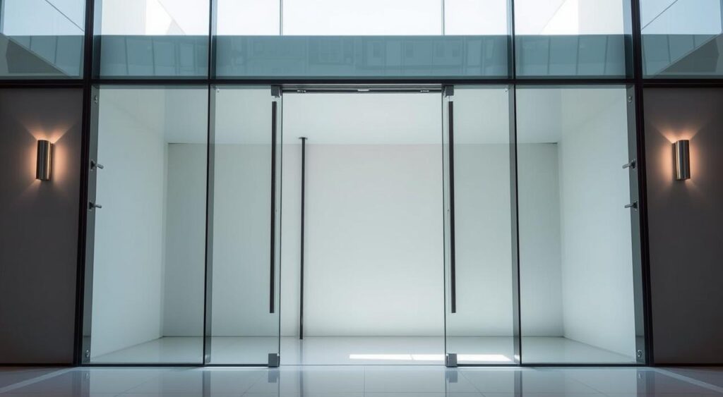 minimalismo-moderno-nas-portas-de-vidro-1024x563 Porta de Vidro para Fachada Residenciais e Comerciais