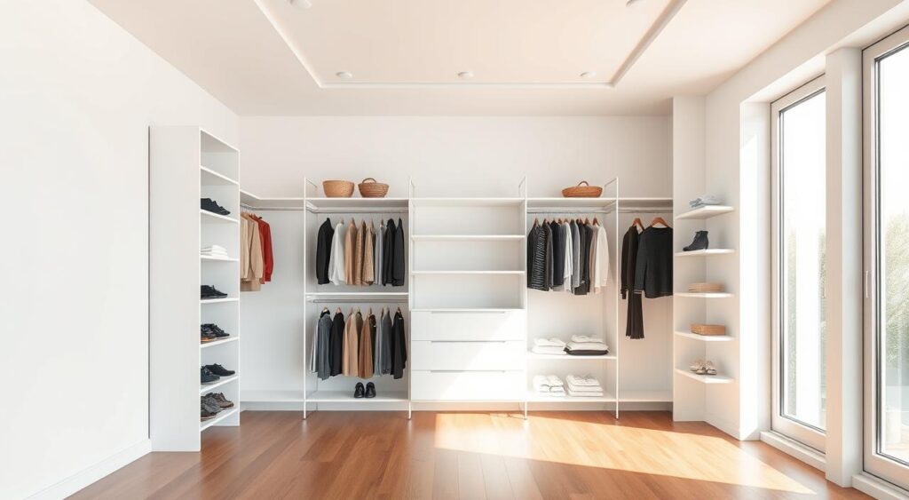 montar-closet-aberto-1024x563 Closet Aberto com Araras: Como organizar corretamente e Evitar Bagunça