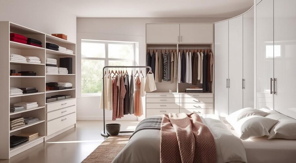 moveis-para-guardar-roupas-1024x563 Closet Aberto com Araras: Como organizar corretamente e Evitar Bagunça