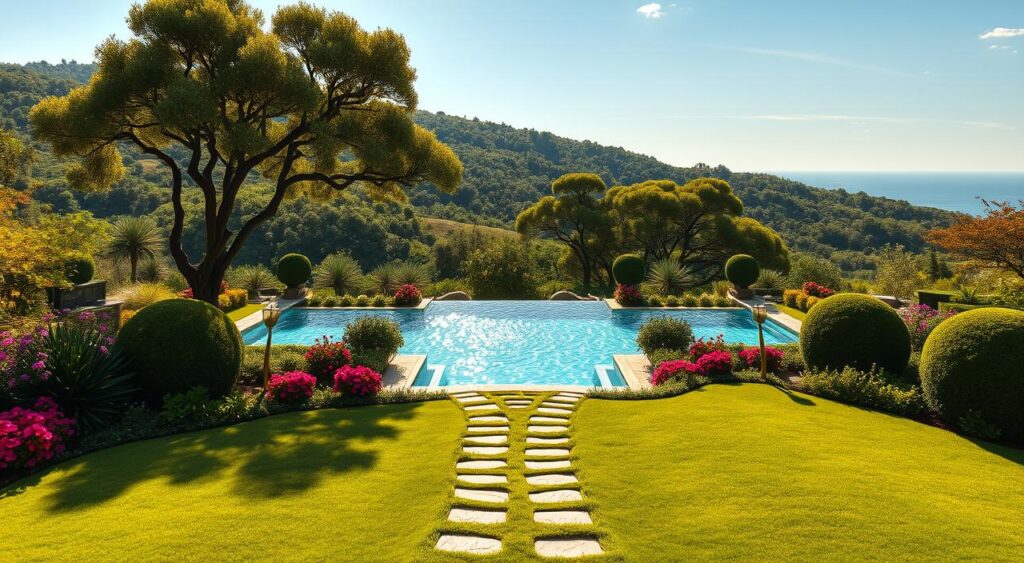 paisagismo-para-piscina-1024x563 Piscina Borda Infinita Sítio: O Sonho de Qualquer Chácara