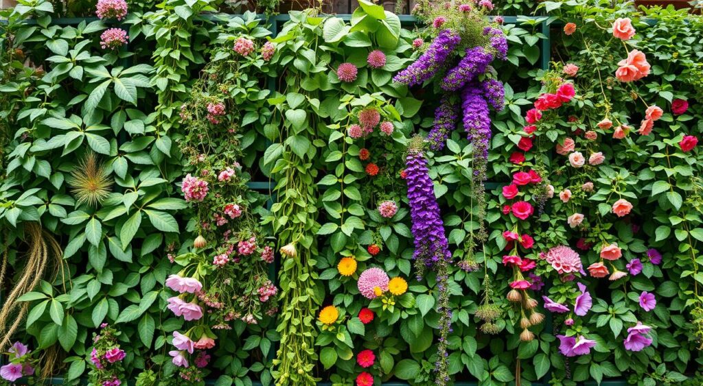 plantas-perenes-em-jardins-verticais-1024x563 Pergolado com Plantas: Dicas para Jardins Verticais