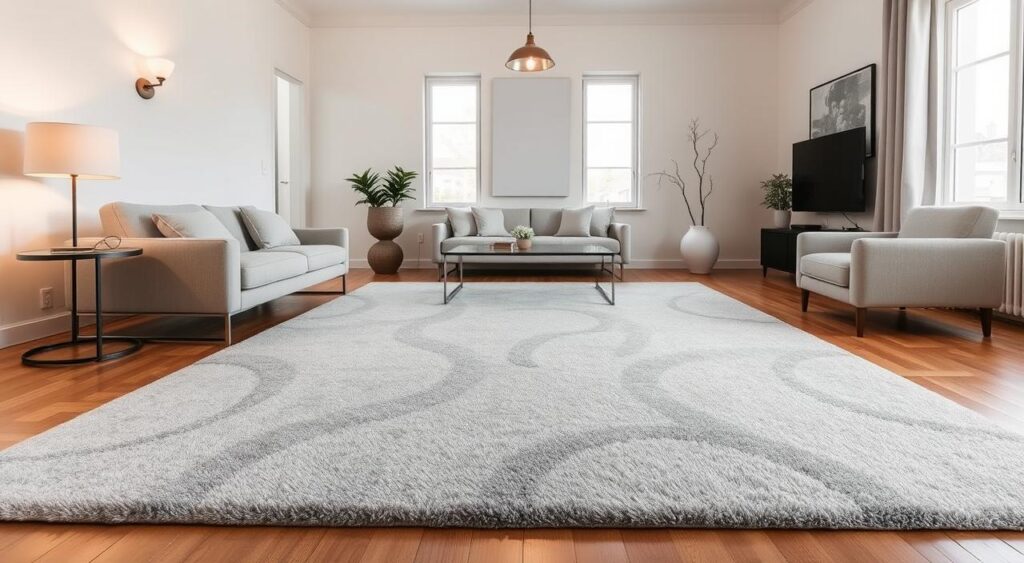 tapete-cinza-1024x563 Como usar um tapete neutro na sala sem deixá-la sem graça?