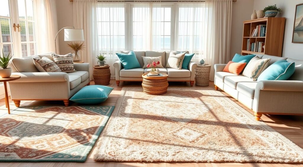 tapetes-e-almofadas-para-decoracao-1024x563 Casa de Praia Como Decorar: 10 Ideias Que Trazem Leveza