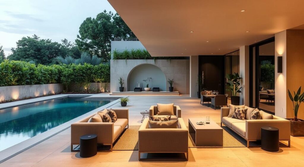 tendencia-area-gourmet-moderna-piscina-1024x563 Área Gourmet com Piscina: Veja os Projetos Que Viralizaram
