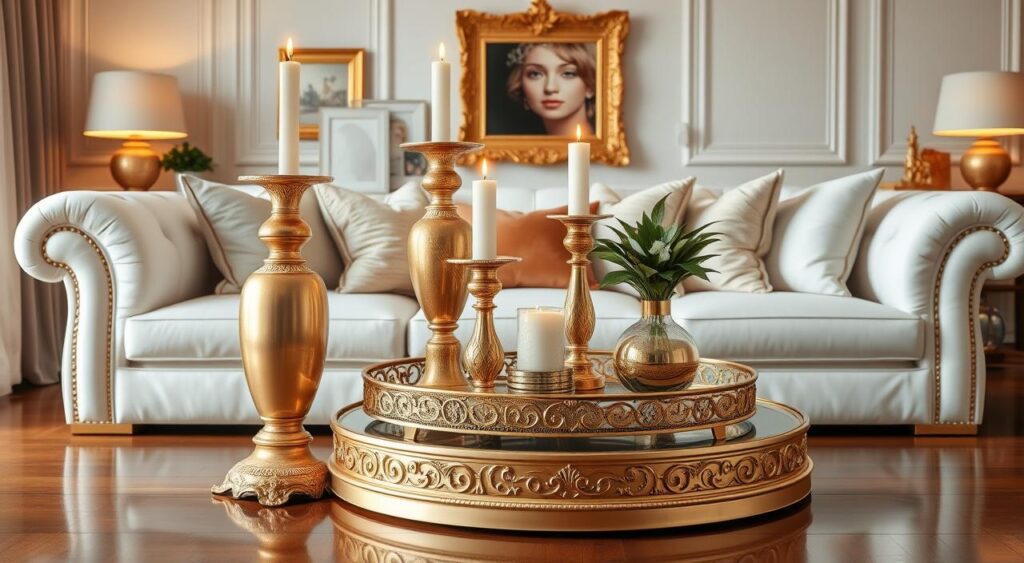 acessorios-de-decoracao-1024x563 Decoração de Sala Branco e Dourado é a Tendência pra Você