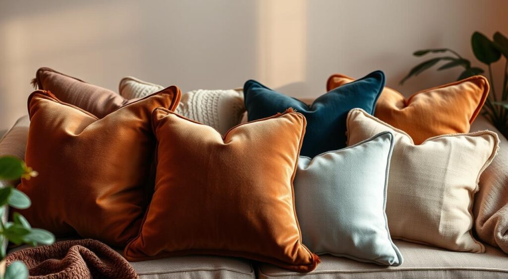 almofadas-estilosas-1024x563 Decoração de Interiores de Baixo Custo - Dicas Úteis