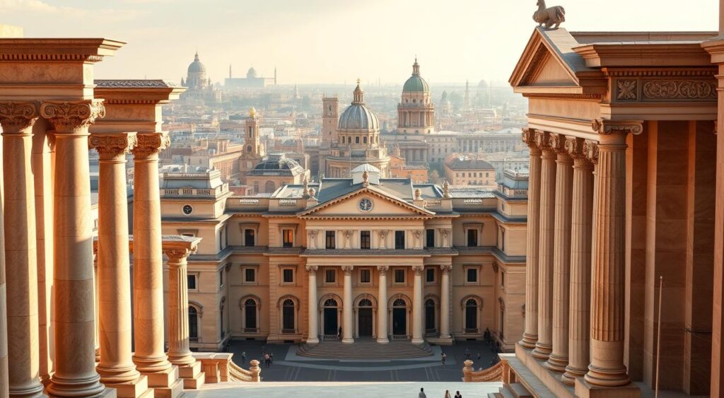 arquitetura-greco-romana-e-neoclassico-1024x563 Fachada Casa Clássica: Por Que Esse Estilo Continua Imbatível?