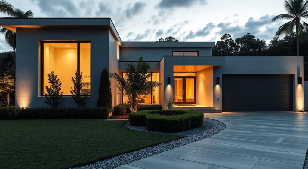 casa-moderna-com-porcelanato-1024x563 Por Que Usar Casa com Porcelanato na Frente em 2025?