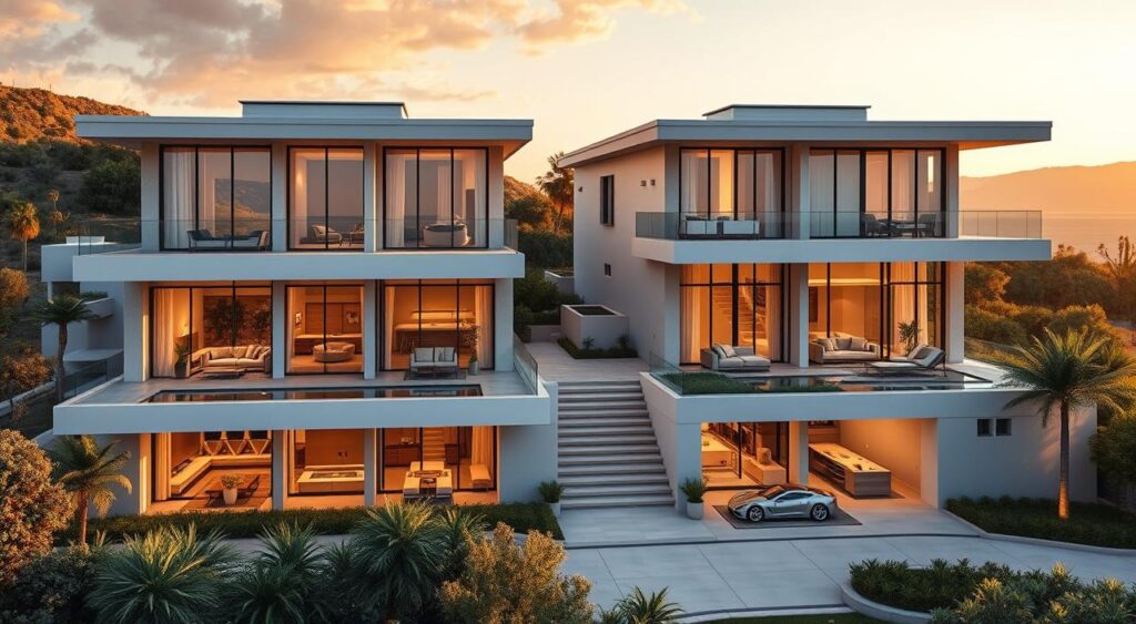 casas-de-luxo-com-pe-direito-duplo-1024x563 Veja Casas com Pé Direito Duplo e Fachadas Elegantes