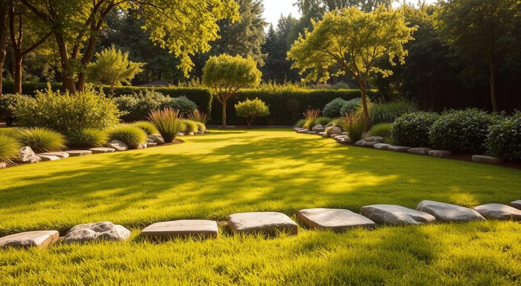 combinar-grama-e-pedras-1024x563 Jardim pequeno com grama e pedras que ficará lindo na sua casa