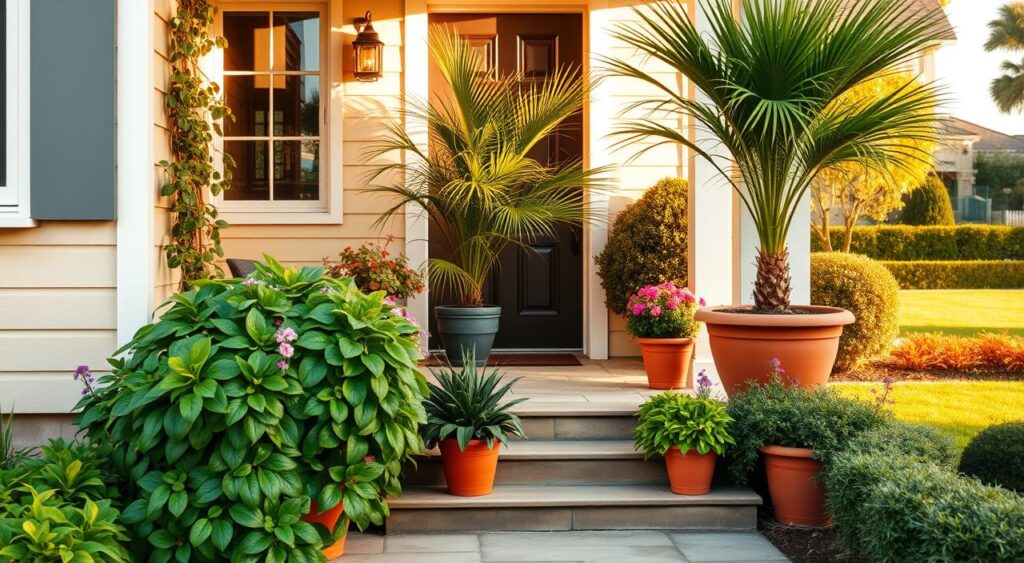 como-decorar-a-entrada-de-casa-com-plantas-1024x563 Entradas de Casas Simples Que Impressionam Logo na Chegada