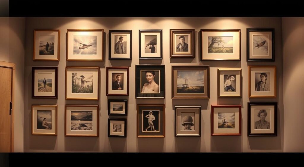 como-montar-galeria-de-quadros-1024x563 Ideias de Paredes com Quadros e Fotografia SEM EXAGERAR