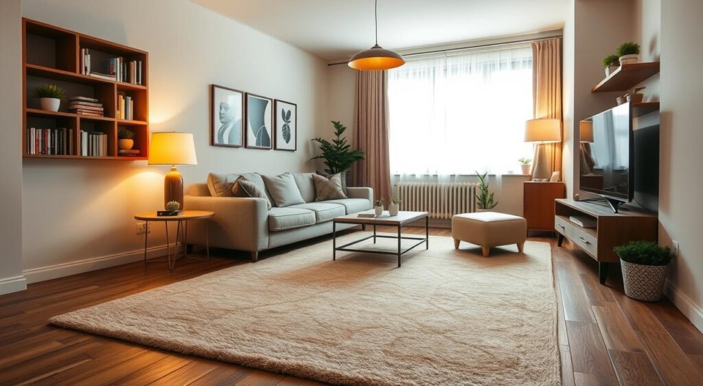 como-usar-tapetes-em-ambientes-pequenos-1024x563 Ideias para Casas Pequenas Simples e Criativas que Surpreendem