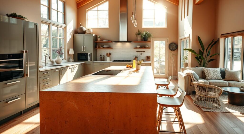 cores-em-cozinha-aberta-1024x563 Cozinha Aberta com Sala: 10 Dicas pra Integração e Estilo