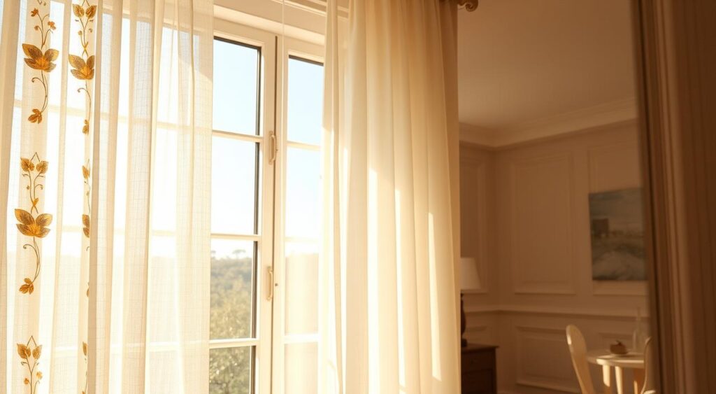 cortinas-estampadas-e-neutras-na-decoracao-de-janela-1024x563 10 Ideias de Sala de Estar que vão te encantar pela elegância