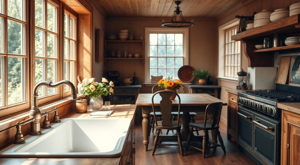 cozinha-vintage-1024x563 Decoração de Interiores de Casas Antigas que Ficaram Lindas
