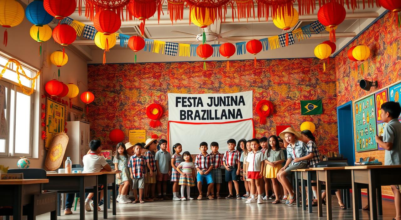decoração para festa junina na escola