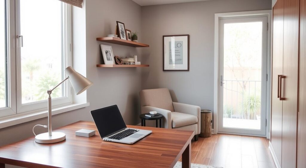decoracao-para-sala-de-escritorio-pequena-1024x563 Decoração e Dicas para Sala de Escritório Ideal