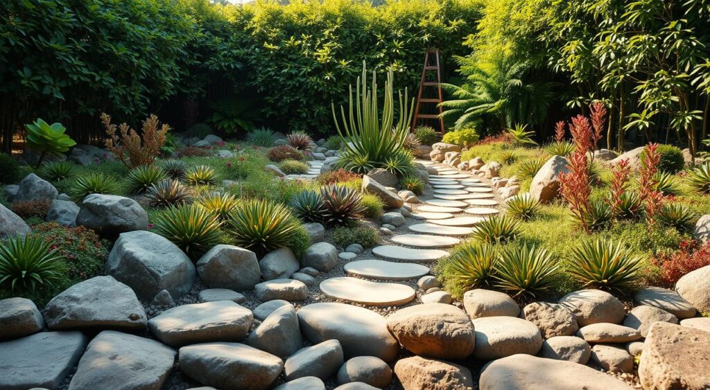 design-de-jardim-1024x563 Jardim Pequeno com Pedras e Suculentas - Dicas Incríveis